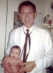 Dr Kerns with newborn baby